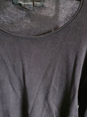 John Varvatos Black Crewneck Knit Cotton Shirt